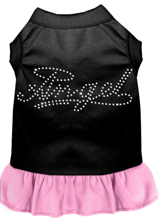 Rhinestone Angel Dress Black with Light Pink XS